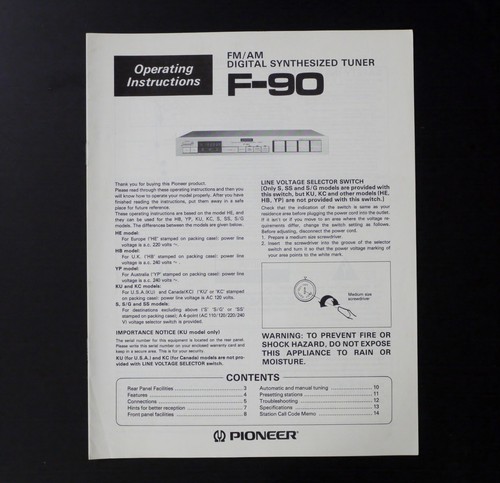 Tuner originale pioneer 90 - tuner, f-90